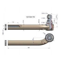 Vairo jungtis dešinė 280mm 133743617 korpusas ih