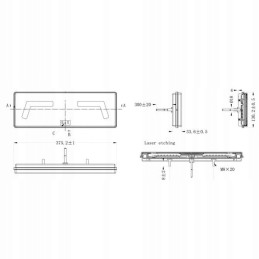 Galinis žibintas su LED trikampiu, dešinysis, 6 funkcijos, 96 LED