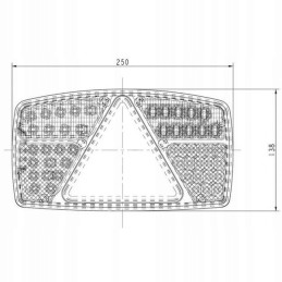 Galinis žibintas su trikampiu 53LED kairėje, 5 funkcijos e4